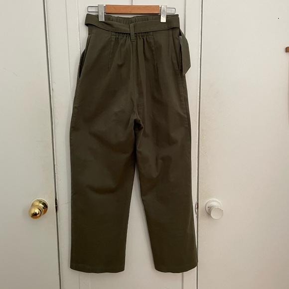 SOLD Cotton straight leg Jennifer Glasgow dark green pants - Picture 3 of 5